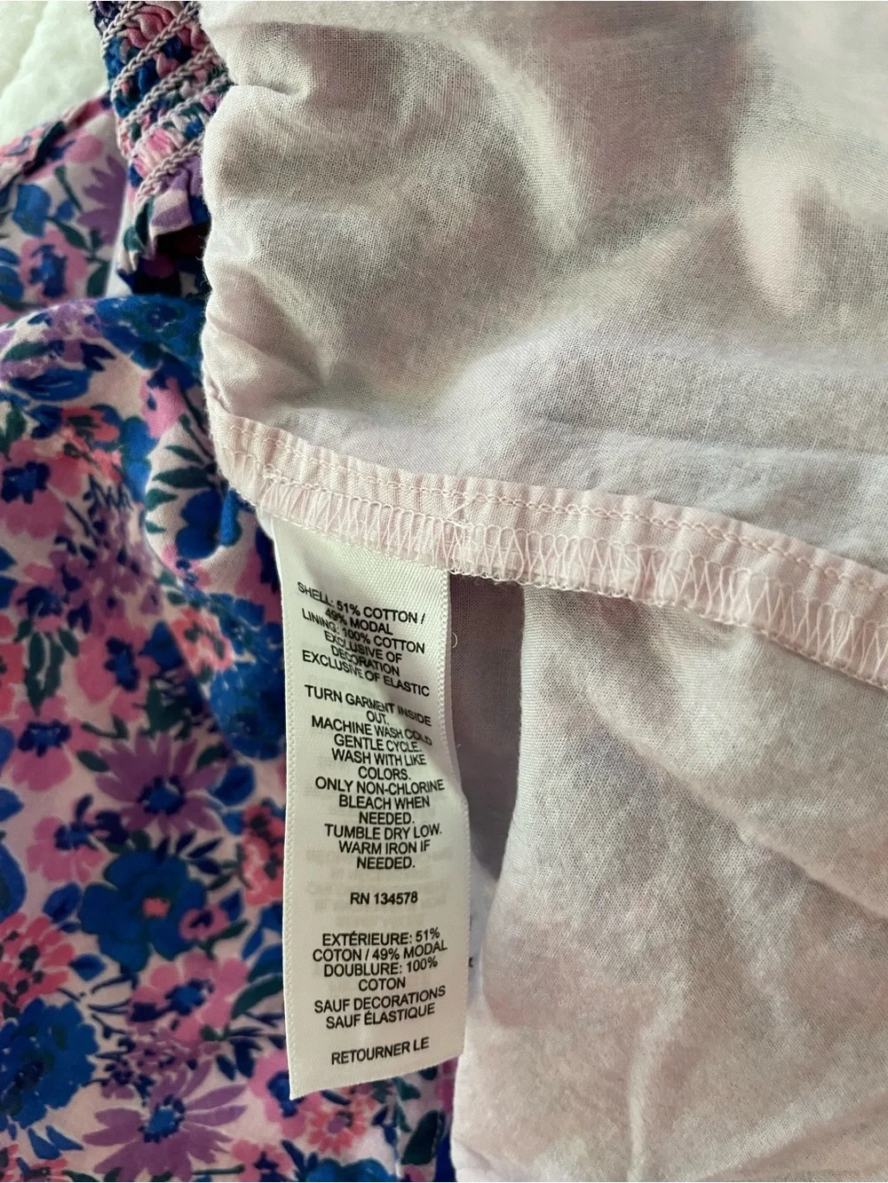 Vineyard Vines Pink and Blue Floral Tiered Skirt